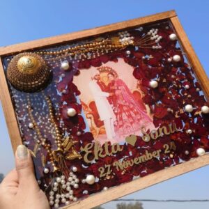 Personalized Resin Floral Photo Frame with Divine Theme | Handmade Memory Keepsake | Custom Name & Date Gift