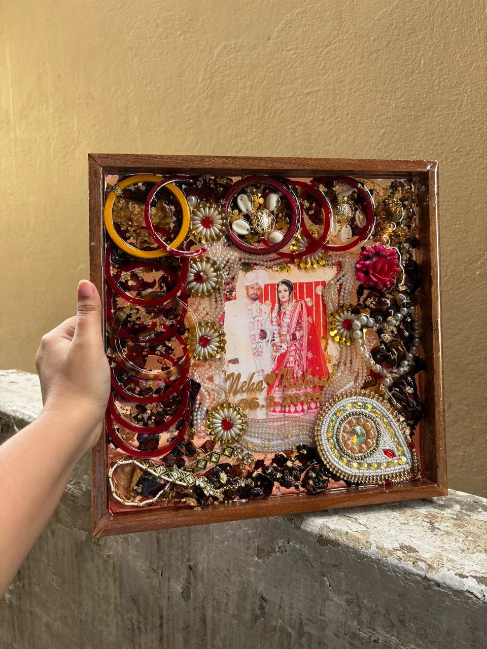 Personalized Wedding Preservation Resin Frame | Acrylic Base Memory Frame | Custom Bridal Keepsake