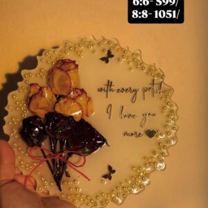 Personalized Resin Floral Plaque | Custom Preserved Flower Keepsake | Handmade Gift with Quote