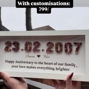 Personalized Resin Date Frame | Custom Anniversary & Wedding Date Keepsake | Handmade Floral Number Frame